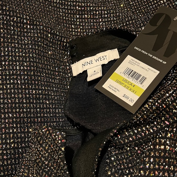 ❄️ Nine West black and glitter sleeveless dress - Picture 2 of 5